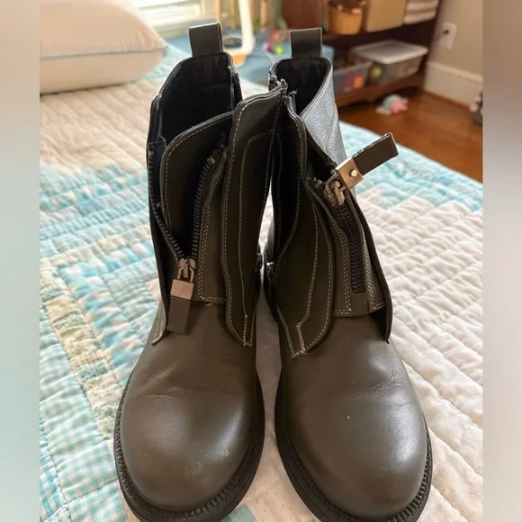 MAGO Dark Green Ankle Boots | Size 38 | US 7.5 - Picture 4 of 6